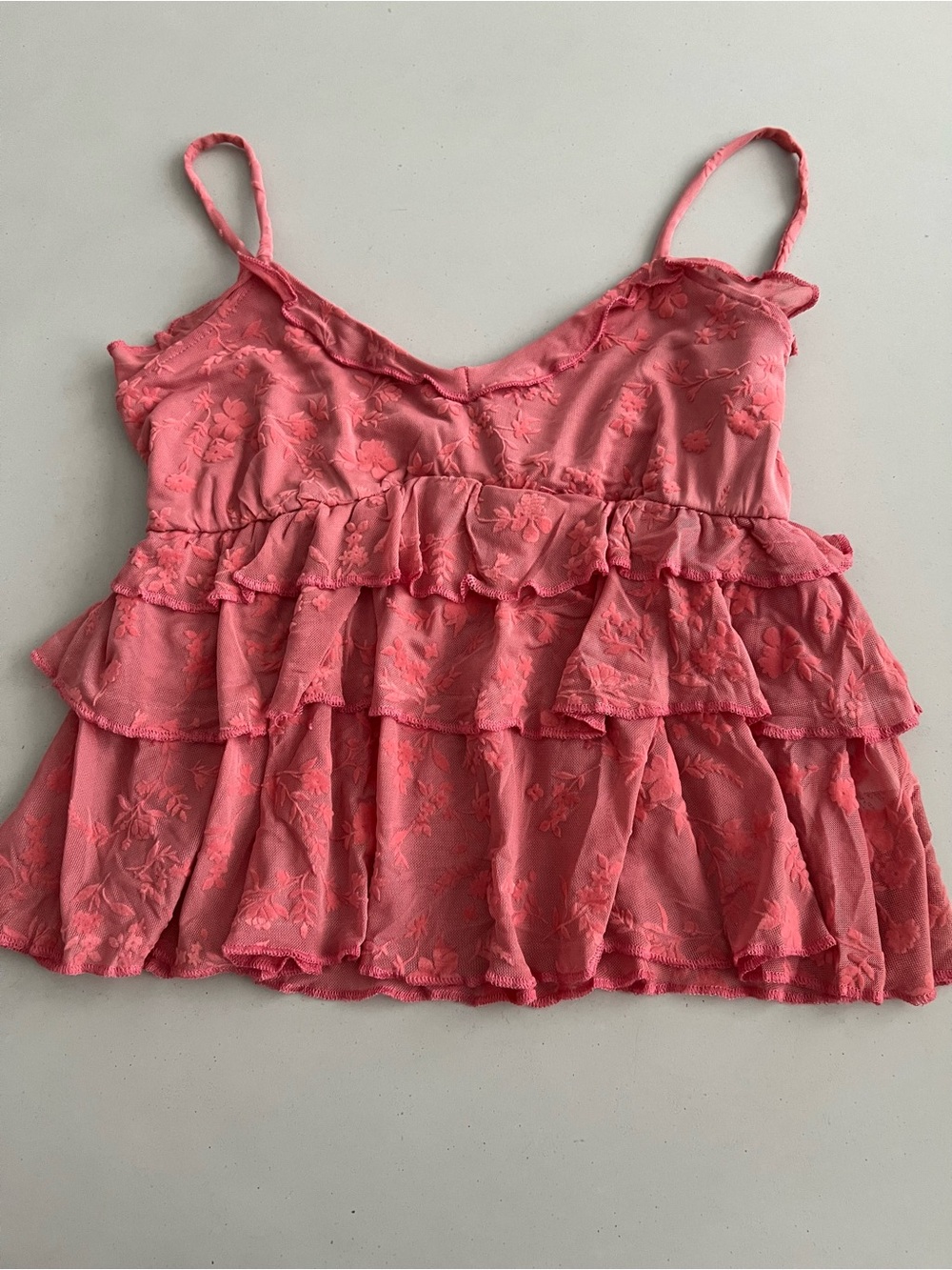 Floral ruffled cami top size M